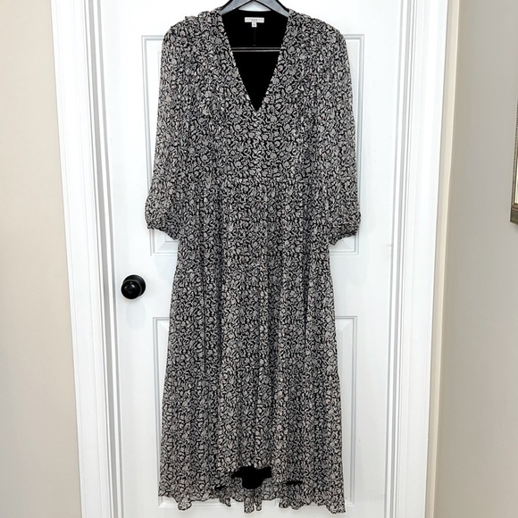 Joie Tobey Dress Boho Midi Floral Ruffle Size Large Black, White, Red NWOT - Picture 3 of 16